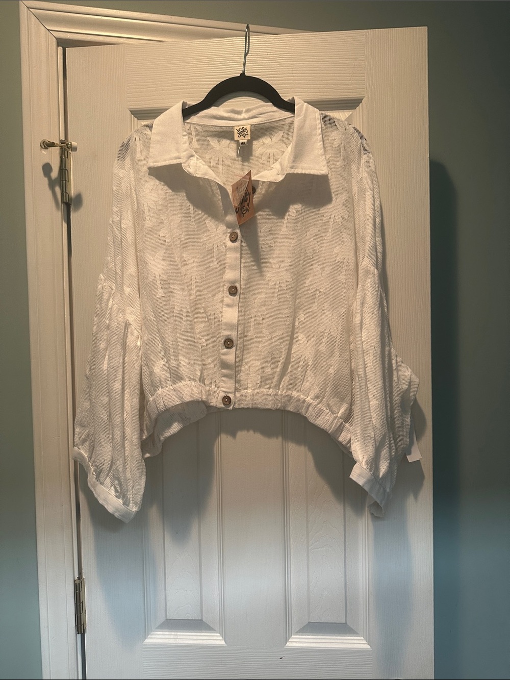 ivy jane White Cropped Button-Down Shirt
